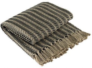 Cable Throw - Black & Tan 50x60 Park Designs - The Fox Decor